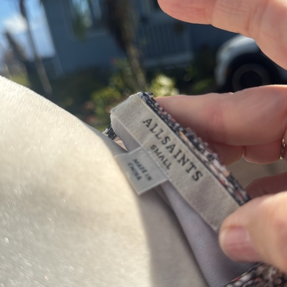 All Saints Priya Misra Snakeskin Ruffle Chiffon Sleeveless Wrap Mini Dress Small - Picture 9 of 9